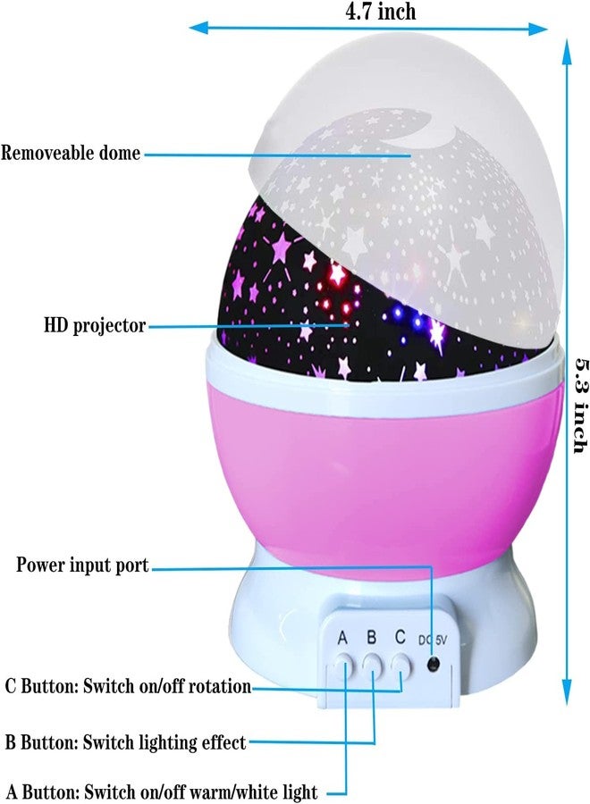 NYTRYD Star Projector Night Light, 360° Rotation Baby Night Light Projector for Kids with 8 Lighting Modes Christmas Gifts for Baby - Image 2