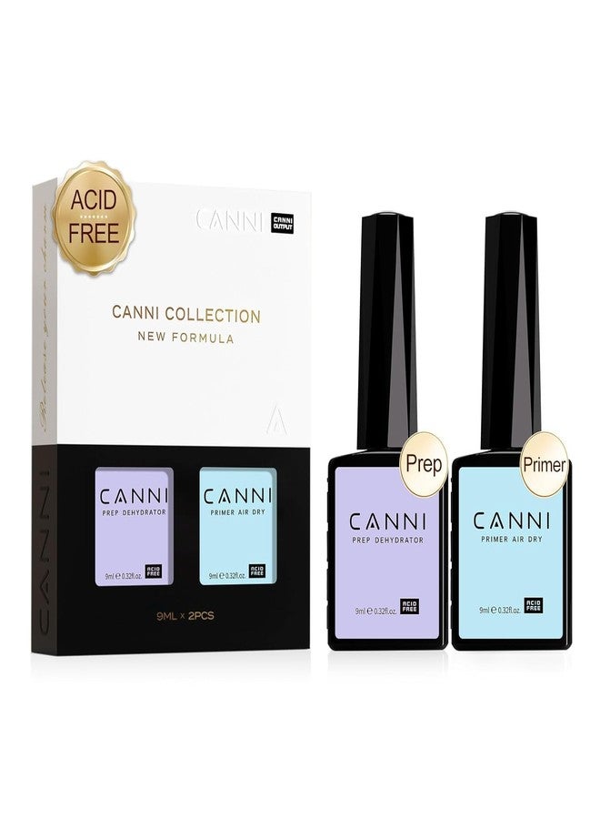CANNI 2Pcs Acid Free Nail Dehydrator and Primer Set, Air Dry Nail Primer & Pre-dehydrator Nail Bond Gel Manicure Kit DIY at Home Salon Gifts - Image 1