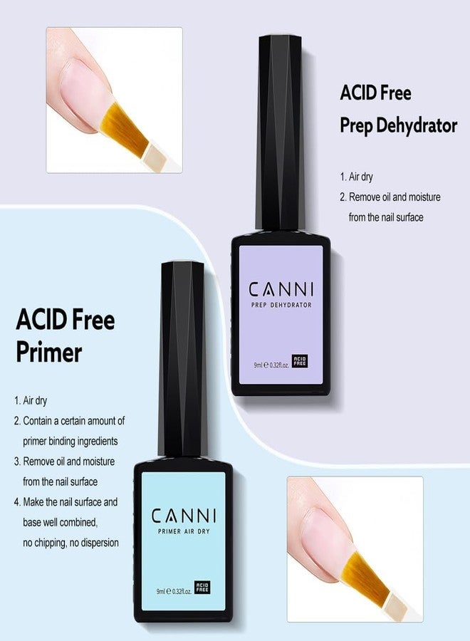 CANNI 2Pcs Acid Free Nail Dehydrator and Primer Set, Air Dry Nail Primer & Pre-dehydrator Nail Bond Gel Manicure Kit DIY at Home Salon Gifts - Image 2