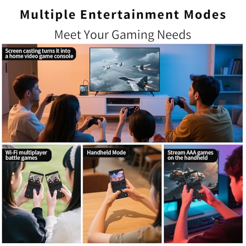 Voacle RG34XXSP Foldable Retro Handheld Game Console , 3.4 Inch IPS Screen Linux System Sunken Dual Joystick Built-in 64G TF Card 5000+ Games Handheld Emulator Support 5G WiFi Bluetooth TV Output(Black) - Image 4