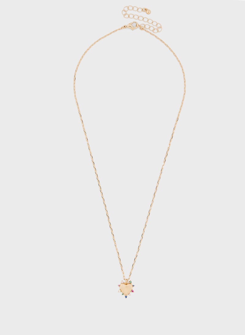 Ginger 2 Pack Heart Bow Pendant Necklace  - Image 2