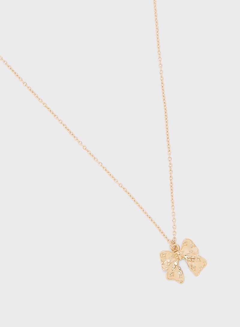 Ginger 2 Pack Heart Bow Pendant Necklace  - Image 5