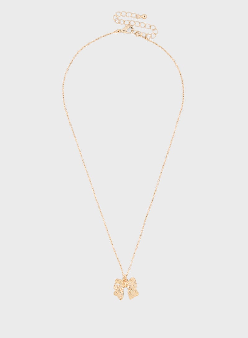 Ginger 2 Pack Heart Bow Pendant Necklace  - Image 4