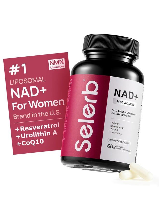 Selerb Nad+ Supplement For Women Nmn Alternative Liposomal - Nicotinamide Riboside, Trans-Resveratrol, Coq10, D-Ribose - Supports Cell Renewal, Energy & Skin Health - 60 Capsules - Image 1