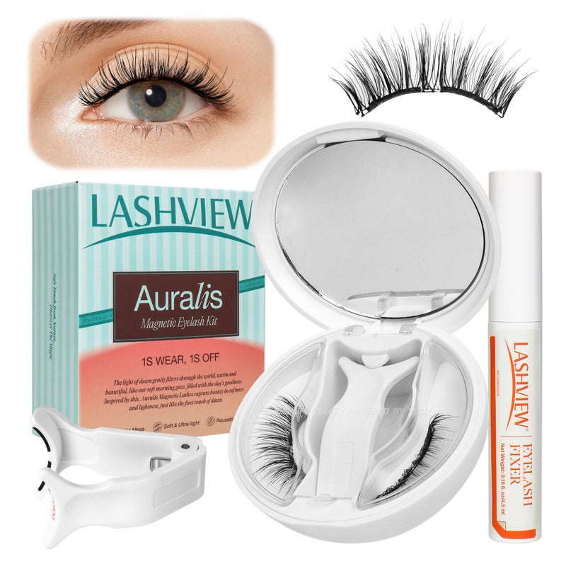 LASHVIEW Upgrade Magnetic Eyelashes with Applicator Reusable Soft Magnetic Lashes Natural Look with 017mm UltraThin Magnets No Glue Needed Easy to Wear and RemoveN01 - Image 3
