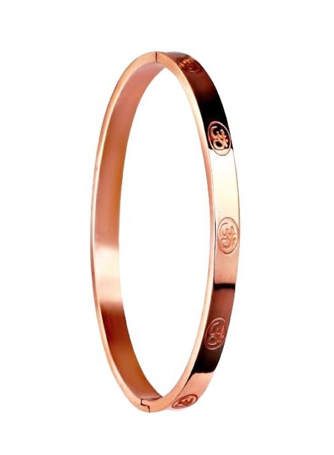 Amaal Bracelet for Men Stainless Steel Aum Om Kada for men Bracelets | Bracelet for Boys Gold,Kada | Waterproof, Anti-tarnish Bracelet golden, Rust-free, Skin friendly | 8 mm Bracelets for Men - Image 1