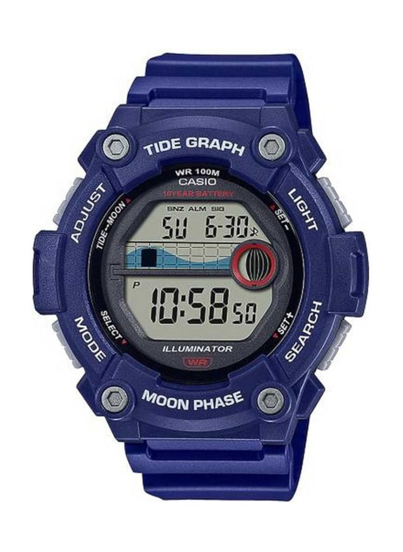 Casio WS-1300H-2AVEF Moon Phase Watch for Men, Blue