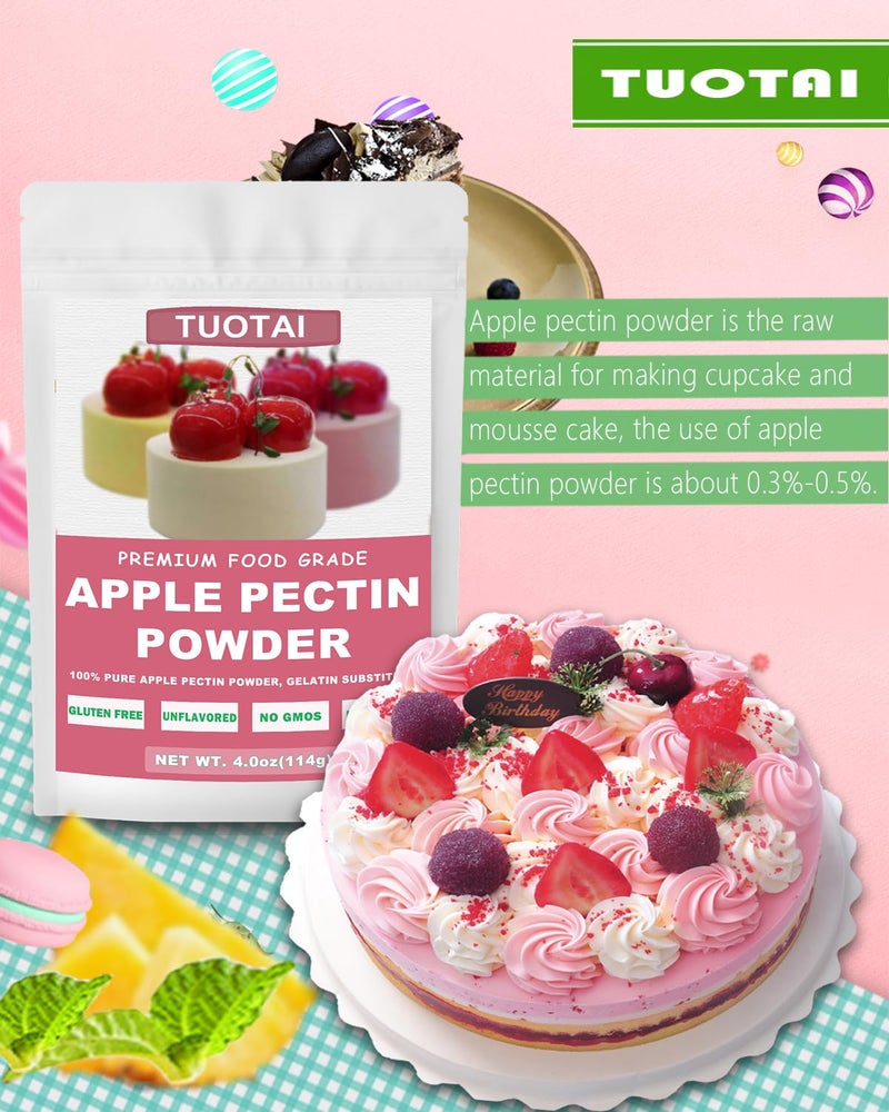 TUOTAI Apple Pectin Powder, 4 Ounces, Natural Fruit Concentrate Food Thickener for Cake, Jelly and Baking Food - Image 4