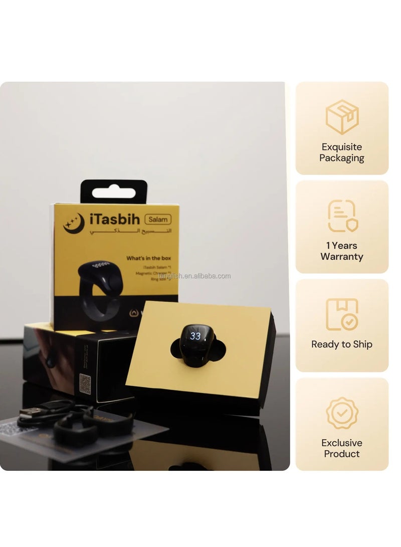 iTasbih Muslim Zikr Ring Flex Smart Islamic Electronic Tasbeeh Digital Tasbih Counter Sunriser Azan Zikirmatik Ring Tally Counter - Image 4