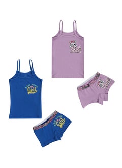 COTTONIL Pack Of 2 Strap Top And Hot Short Underwear Set For Girls  - Image 1