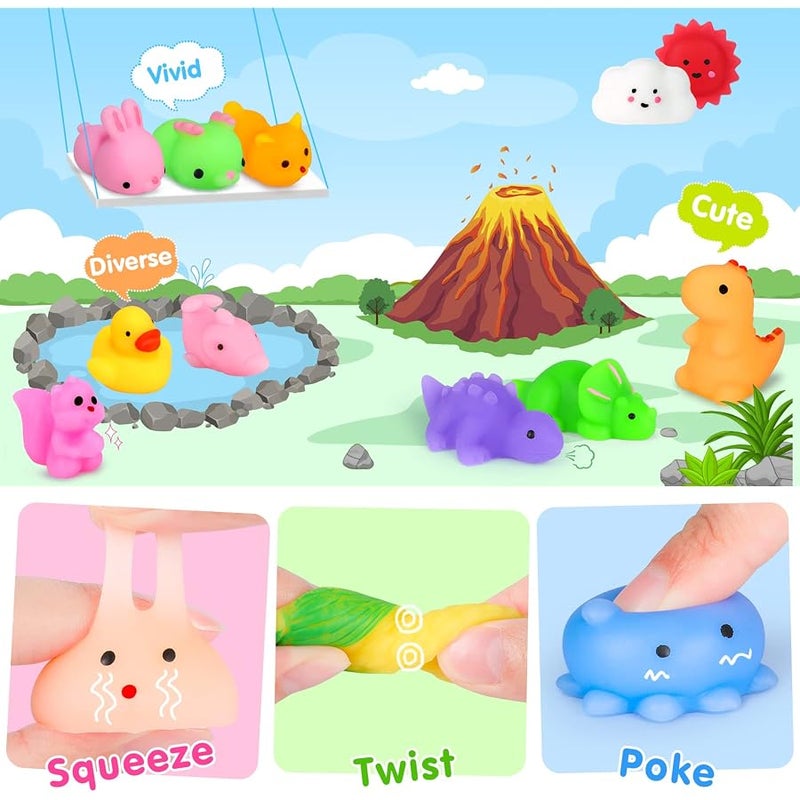 HINZER 130PCS Mochi Squishy Toys Party Favors Kids Kawaii Mini Squishies Animals Bulk Classroom Prizes Stress Relief Toy Christmas Stocking Stuffers Easter Egg Fillers Birthday Gifts Girls Boys Random - Image 4
