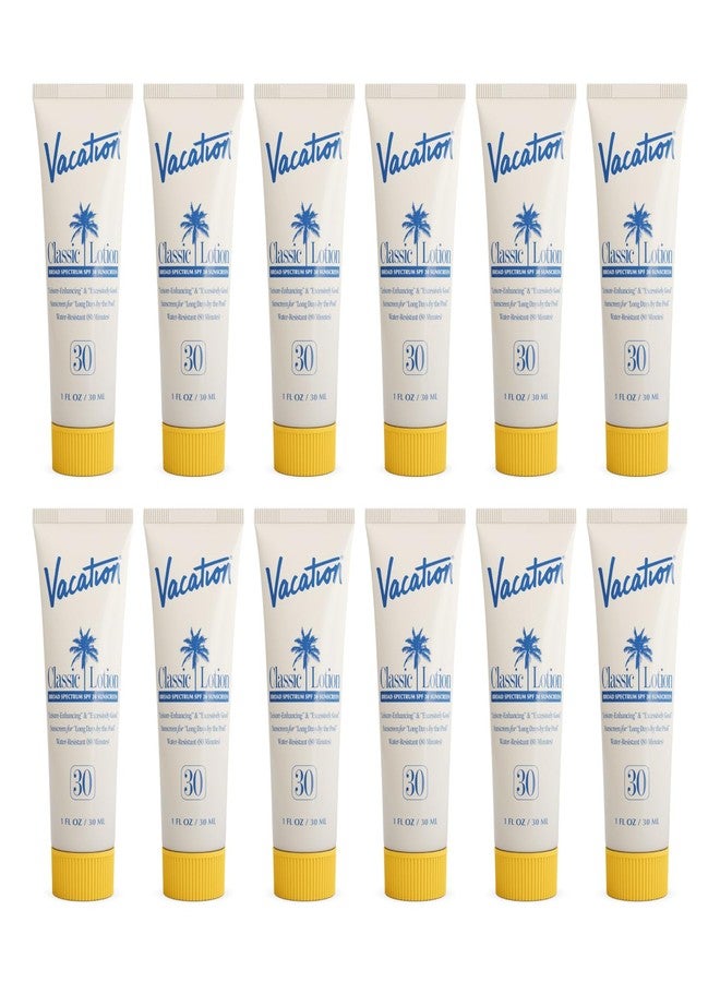 Vacation Mini Classic Sunscreen SPF 30, Water-Resistant, Bulk Suntan Lotion, Bachelorette Party Favors, Beach Must Haves, Traveling Essentials, Travel Size, 1 Fl. Oz. (Value Pack of 12) - Image 1