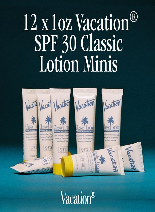 Vacation Mini Classic Sunscreen SPF 30, Water-Resistant, Bulk Suntan Lotion, Bachelorette Party Favors, Beach Must Haves, Traveling Essentials, Travel Size, 1 Fl. Oz. (Value Pack of 12) - Image 2