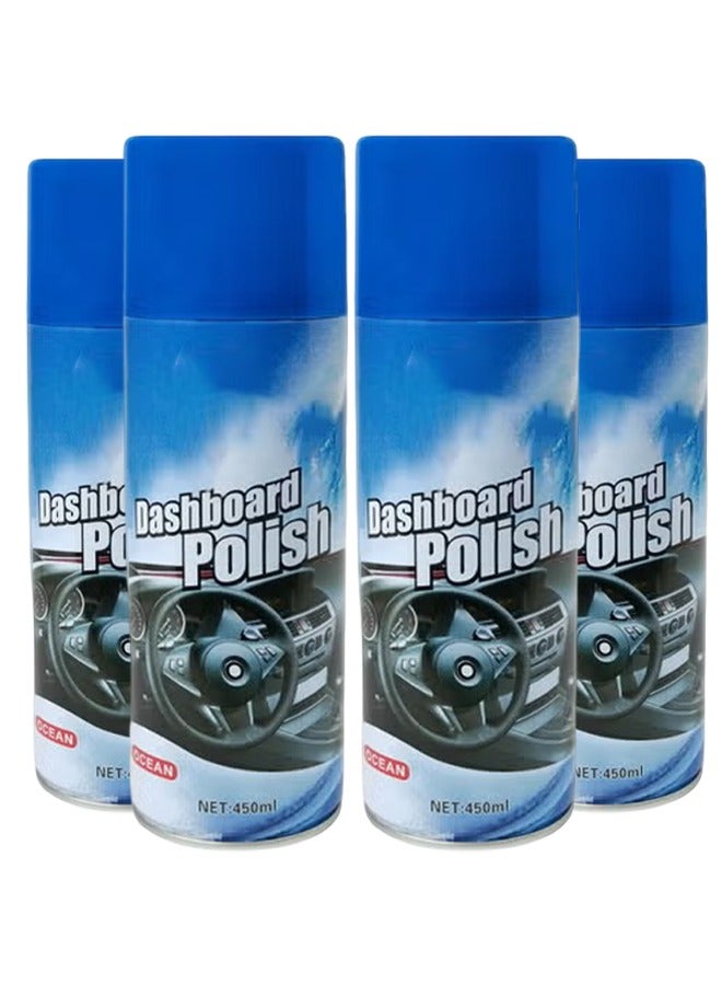 4PCS Ocean Dashboard Polish Spray 450ml - Car Dashboard Cleaner, Interior Protectant, UV Protection, Anti Dust Dashboard Shine, Plastic, Vinyl & Rubber Surface Restorer, Non Greasy Interior Polish for Cars, SUVs, Vans & Trucks. - Image 1