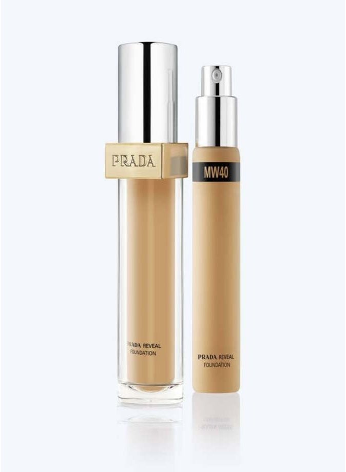 PRADA Reveal Skin Optimizing Foundation Refill 30ml – MW40 Long-Wear Natural Finish Refillable Foundation - Image 1
