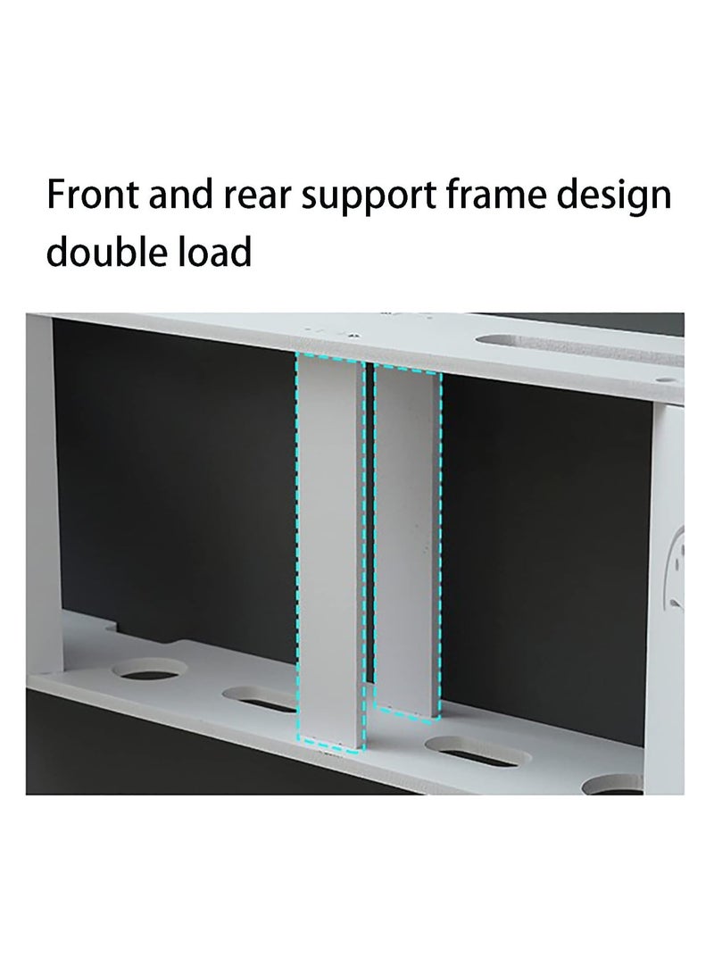 Eworld Stylish Wall-Mounted Router Rack for Wi-Fi Router, Set-Top Box, Light Cat Box, and More, Includes Doors and Patch Panel Shielding Box for Neat Storage, White. - Image 5