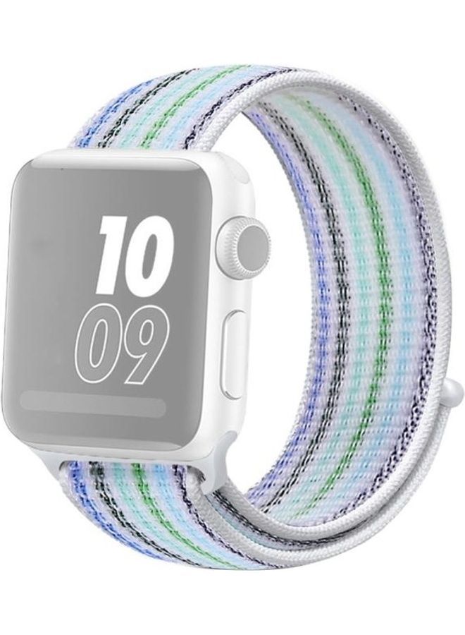 NIBEMINENT Replacement Watchband for Apple Watch Series 7/6/5/4/3/2/1/SE 42/44/45mm Pinstripe Blue - Image 1