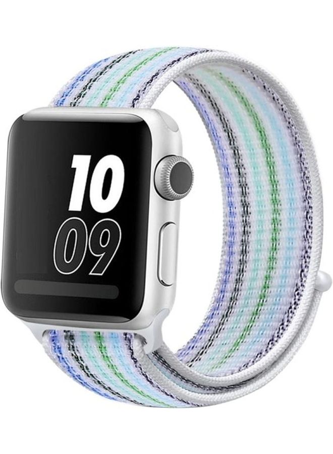 NIBEMINENT Replacement Watchband for Apple Watch Series 7/6/5/4/3/2/1/SE 42/44/45mm Pinstripe Blue - Image 3