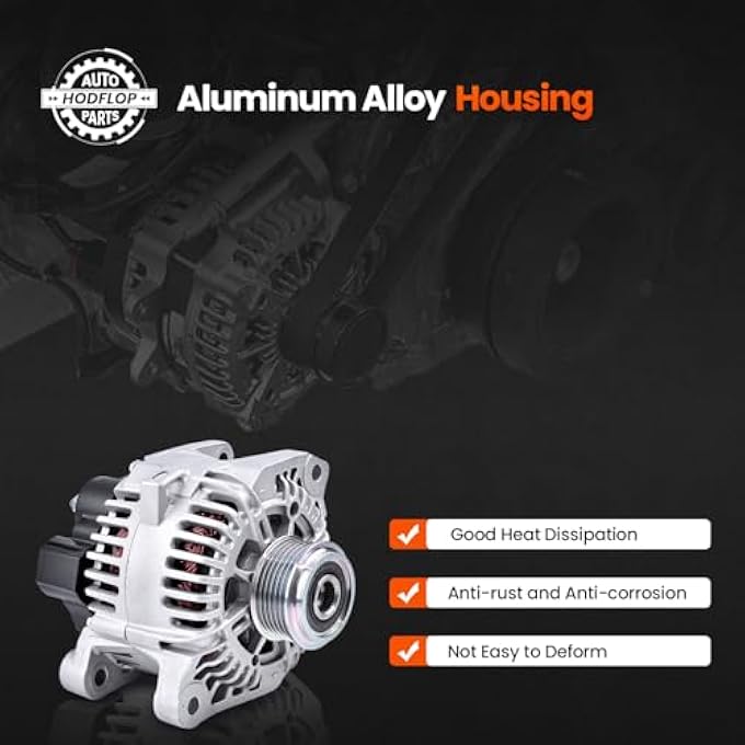 hodflop 37300-2G600 Alternator Compatible with Hyundai Sonata 2011-2014 2.0L, Santa Fe 2010-2012 2.4L, for Kia Optima 2012-2013 2.0L, Sorento 2011-2012 2.4L, 12V 110A 6-Groove Pulley, TG11C089 11493N - Image 5
