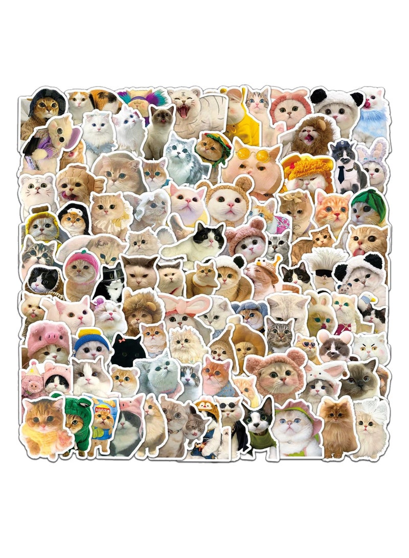 Excefore 100 Pcs Cute Cat Stickers, Water Bottle Stickers, Waterproof Stickers, Animal Sticker Aesthetic, Funny Cat Stickers Set for Water Bottles, Laptops, Skateboards, Phone, Luggage, Fridge, Guitar, Gift - Image 4