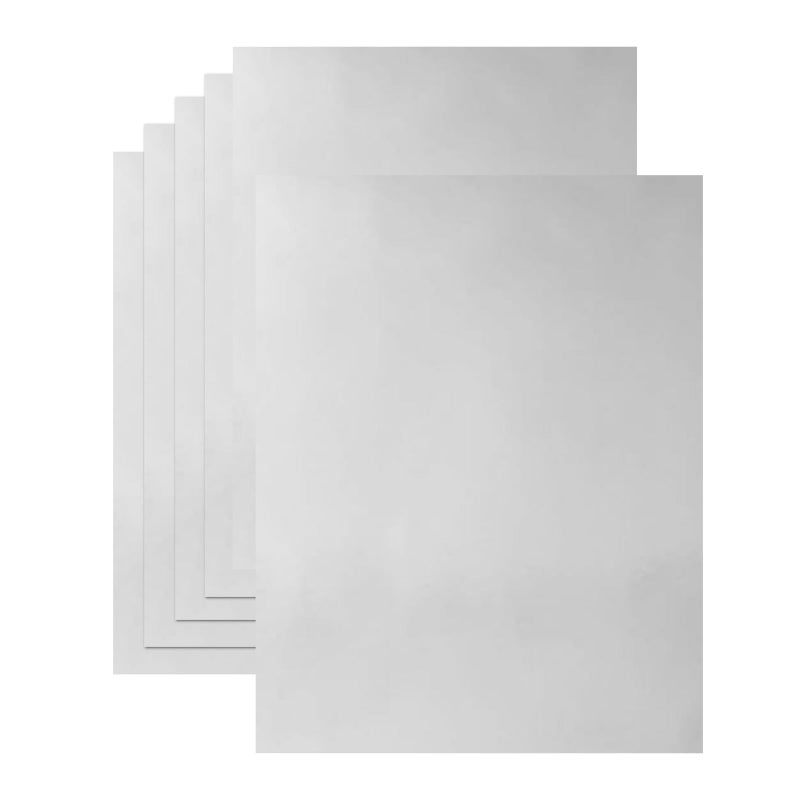 Bazyrock 20 Sheets Silver Metallic Cardstock Paper 8.5 x 11in,250GSM Mirror Finish Surface Foil Board Perfect for Crafting, Invitations & Decorations (Silver) - Image 1