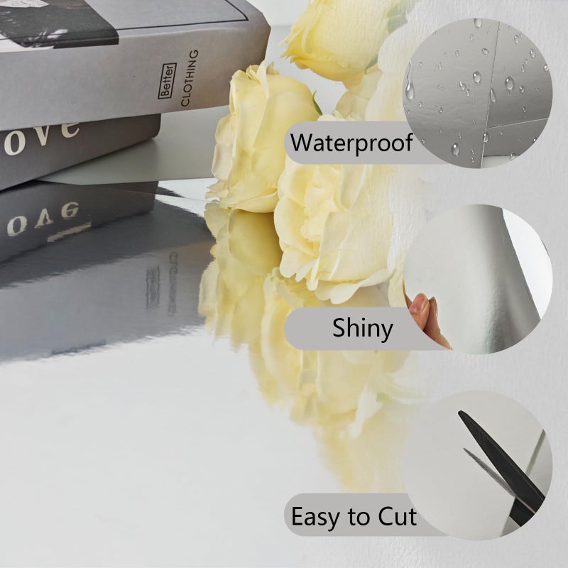 Bazyrock 20 Sheets Silver Metallic Cardstock Paper 8.5 x 11in,250GSM Mirror Finish Surface Foil Board Perfect for Crafting, Invitations & Decorations (Silver) - Image 3