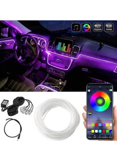 ماركة غير محددة شريط إضاءة LED مرن بطول 6 متر للزينة الداخلية للسيارة مع تطبيق الهاتف المحمول اللاسلكي بالأشعة تحت الحمراء المنشط بالصوت (12 وات، متعدد الألوان)  - Image 1