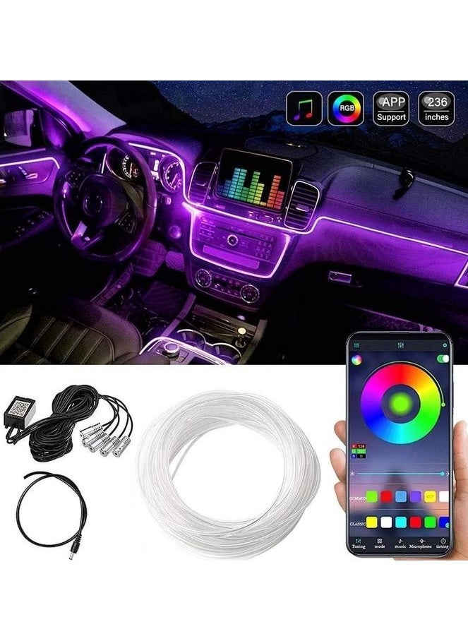 Generic - Flexible LED Strip 6M Interior Decorative Light for Car with Sound Activated Wireless IR Mobile Application (12W, Multi-Colors) - Image 1