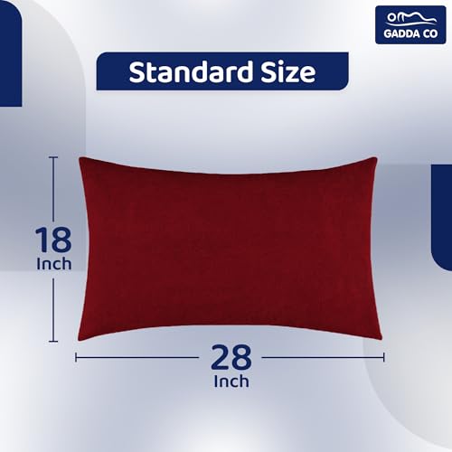 GADDA CO Waterproof Pillow Protector Set of 6 | Dustproof Cotton Terry Pillow Covers with Zipper Closure | 220+ GSM Soft & Breathable Bed Bug Dust Mite Protection, Standard Size 18 x 28 Inches, Maroon - Image 3