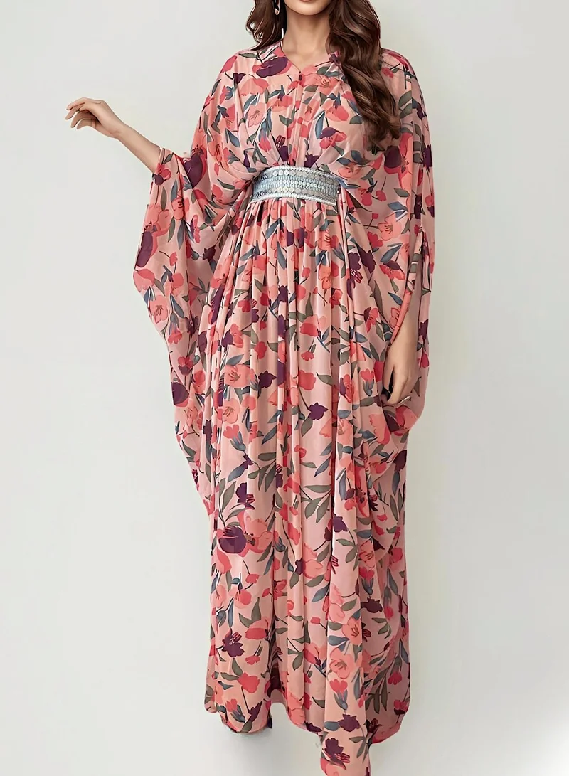 ECSTACY Floral Print Kaftan set