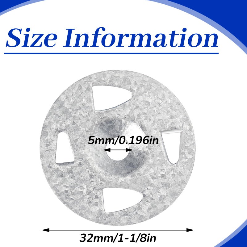 Fabbay Washers for Installation of Foam Board Panels 1-1/8 Inch Galvanized Steel Washer for Fixing Fastening Installation(150 Pcs) - Image 2