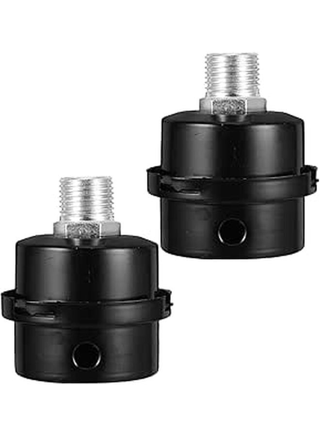 2Pcs Black 20mm Thread Air Compressor Muffler Noise Reducer Intake Silencer Filter - Image 1