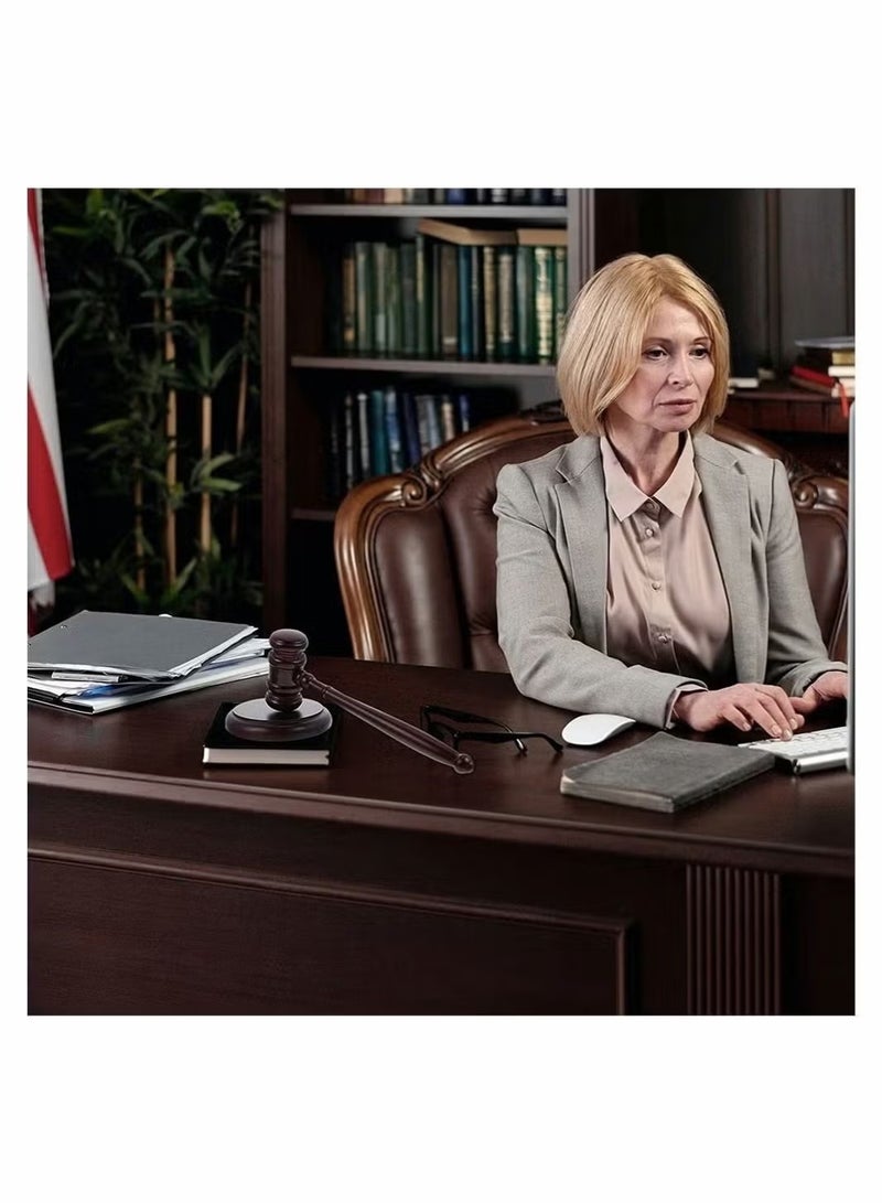 JIMATOR Handmade Wooden Gavel Block Set, and Sound Set Wood Hammer Court with Block, Perfect for Judge Lawyer Auction Student Gifts - Image 3