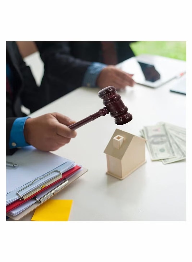 JIMATOR Handmade Wooden Gavel Block Set, and Sound Set Wood Hammer Court with Block, Perfect for Judge Lawyer Auction Student Gifts - Image 5