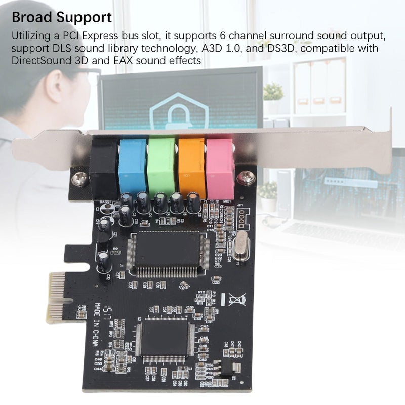 بطاقة صوت داخلية PCIe 7.1 محيطي صوت ستيريو ثلاثي الأبعاد محول صوتي 32/64 بت - Image 5