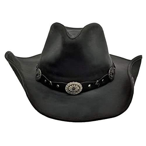 Stetson Roxbury Shapeable Leather Cowboy Western Hat, Black, X-Large - Image 2