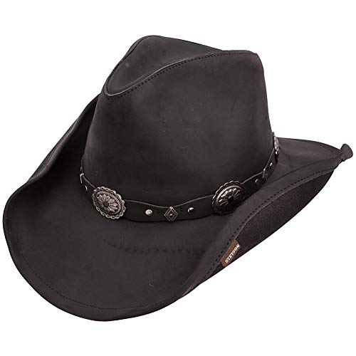 Stetson Roxbury Shapeable Leather Cowboy Western Hat, Black, X-Large - Image 1