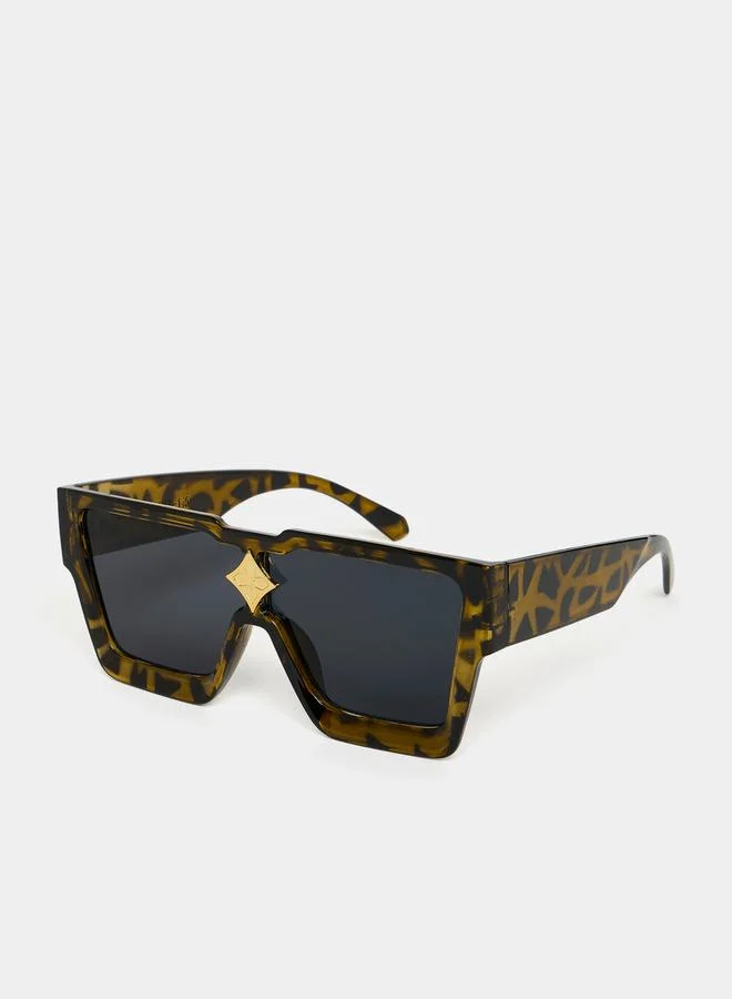 Styli Oversized Tortoise Frame Sunglasses
