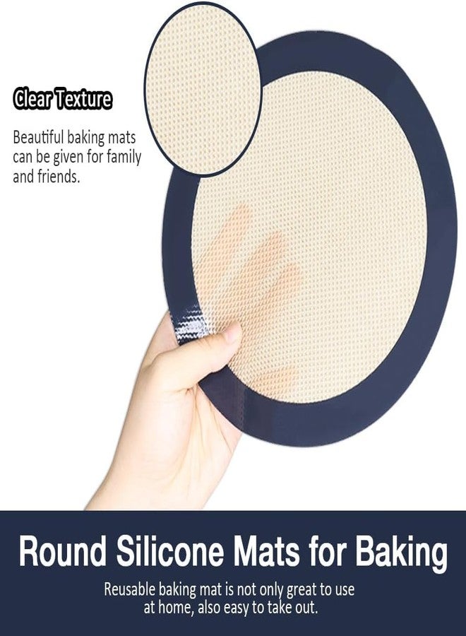 SARVANGAH Round Silicone Baking Mats, 9inch Silicone Mats for Baking Easy to Clean, Reusable Baking Mats, Silicone Circle Mats for Cake Pan(Grey) (Pack of 2) - Image 2