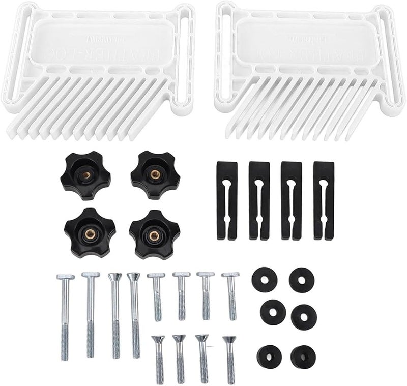 White Adjustable Stackable Featherboard Safety Device for Table Saws Router Tables Band Saws - Image 1