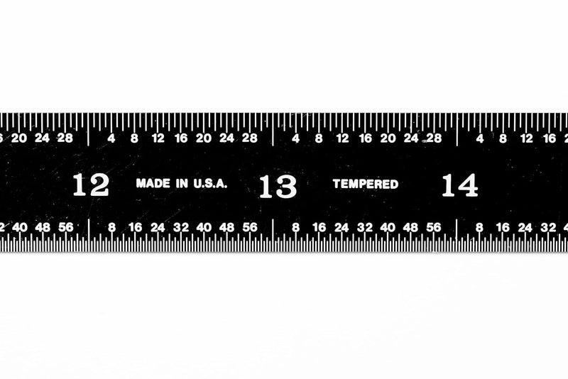 PEC TOOLS 161-024EZ, 24 Inch Flexible Ruler, 16R (32nds, 64ths, 50 THS, 100ths),Made in US, Stainless Steel, Black Chrome - Image 2