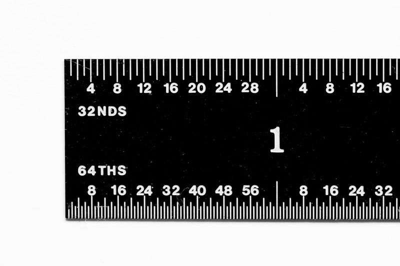 PEC TOOLS 161-024EZ, 24 Inch Flexible Ruler, 16R (32nds, 64ths, 50 THS, 100ths),Made in US, Stainless Steel, Black Chrome - Image 1