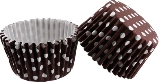 Alsepeteavm Paper Capsule White Polka Dots on Brown No:1 370 Pieces