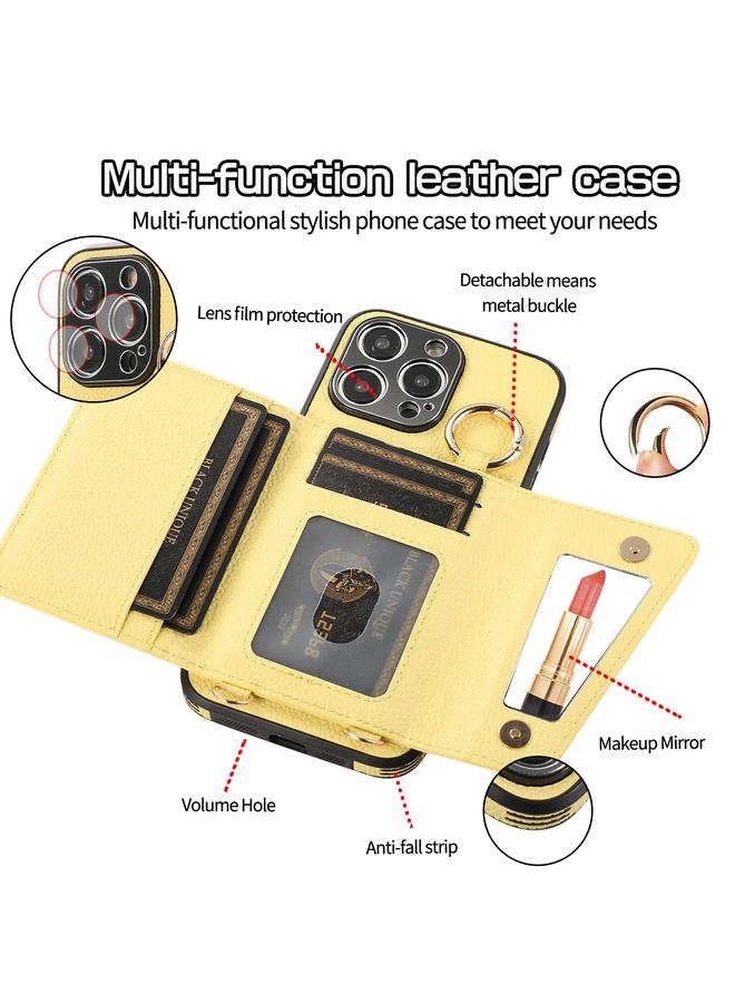 S-TOP Case For iPhone 15 Plus Crossbody Ring Wallet Leather Back Cover Phone Case - Image 4