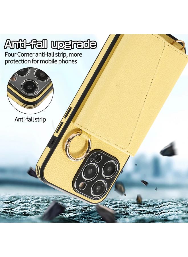 S-TOP Case For iPhone 15 Plus Crossbody Ring Wallet Leather Back Cover Phone Case - Image 2