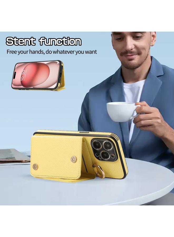 S-TOP Case For iPhone 15 Plus Crossbody Ring Wallet Leather Back Cover Phone Case - Image 5