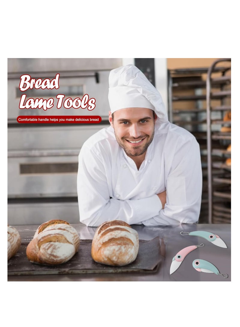 SOLARAE Bread Lame Dough Scoring Tool, 2 Pack Bread Cutter, Ceramic Foldable Sourdough Lame Scoring Tool, Bread Dough Cutter Slashing Razor Tool, Slashing Cutter Tool For Homemade Bread Baking (Blue+Pink) - Image 5