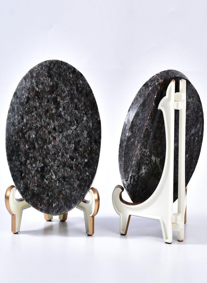 JIC Gem Large Yooperlite Stone Plate 110-130mm Healing Crystals Decorative Round Slice with Stand Office Home Decor - Image 5