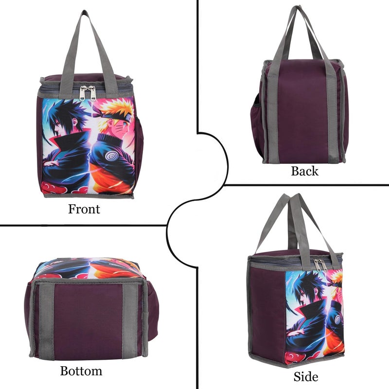 HACKON STAR 10L Lunch Tiffin Bag for School for Boys & Girls Waterproof Lunch Bag (Purple n) - Image 3