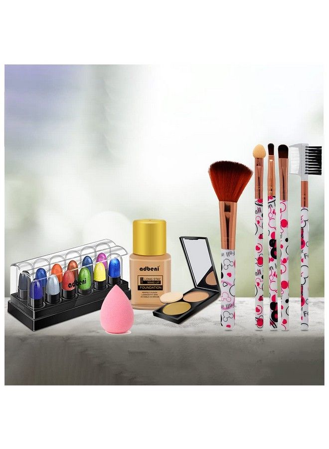 adbeni Love Forever Essential Make Up Combo Pack Of 5 ; Party & Casual Go Out Glowing And Vibrant Finish For Sand Tone - Image 1